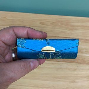 Vintage Blue Mirrored Lipstick case holder